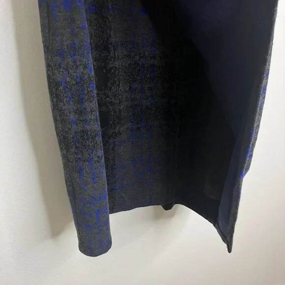 Betsey Johnson‎ Dress Asymmetrical Plaid Knit Career Formal Sheath Sz 12 - Picture 2 of 8